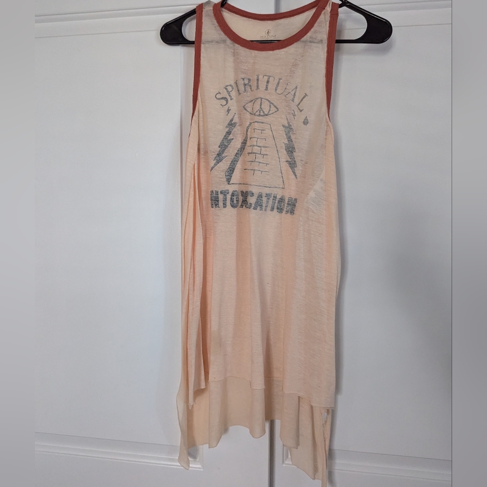 Volcom Sheer Dress or Long Tank Beach Coverup Size S Spiritual Intoxication